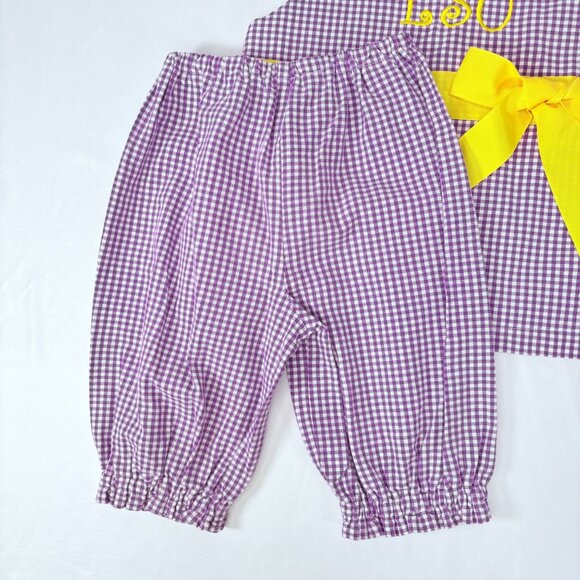LSU Girls 2 piece Elastic Waist Bloomer Shorts Matching Outfit Set 2T - 3T - Picture 7 of 13